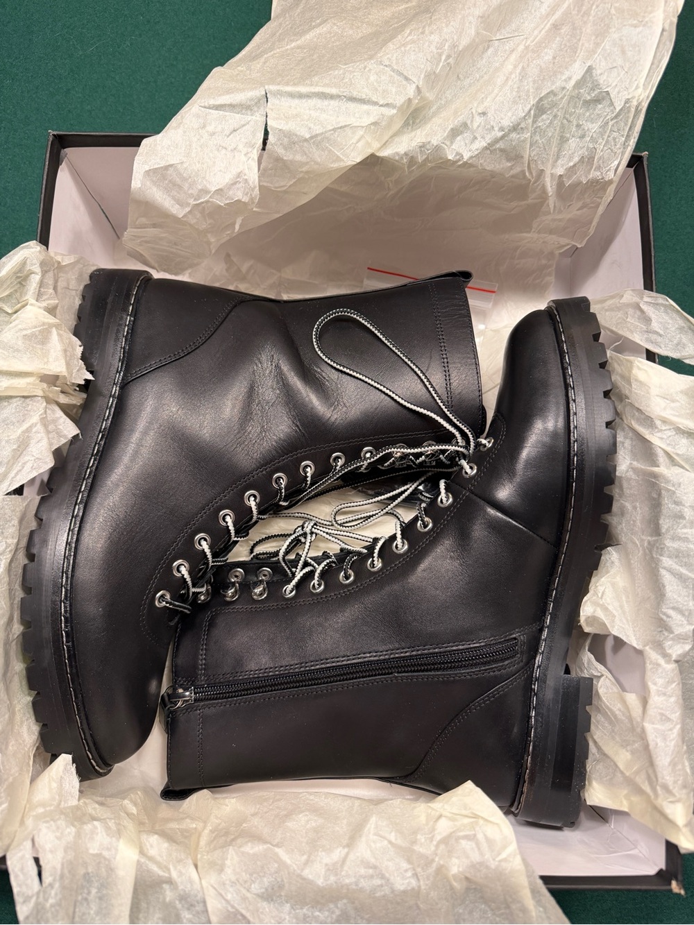 J. Crew Black Leather Lace-Up Women’s Combat Boots